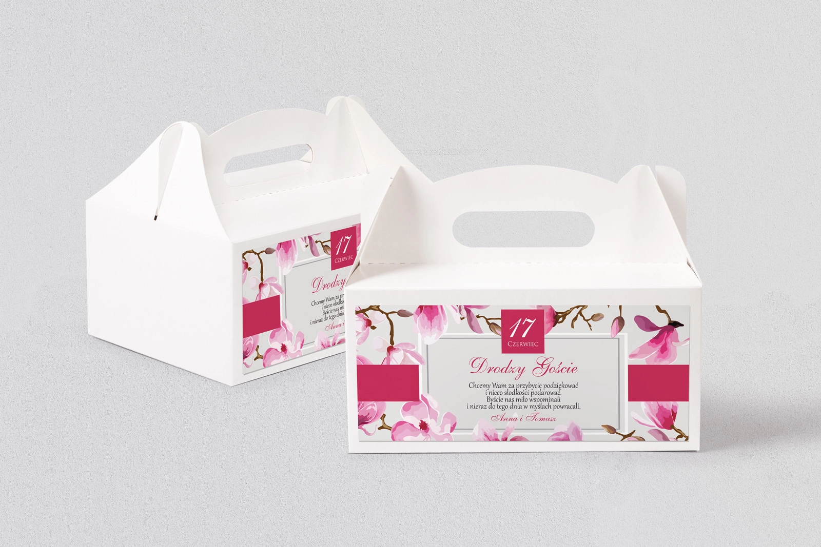 Pudełko na ciasto weselne Nasz Dzień Motyw 5