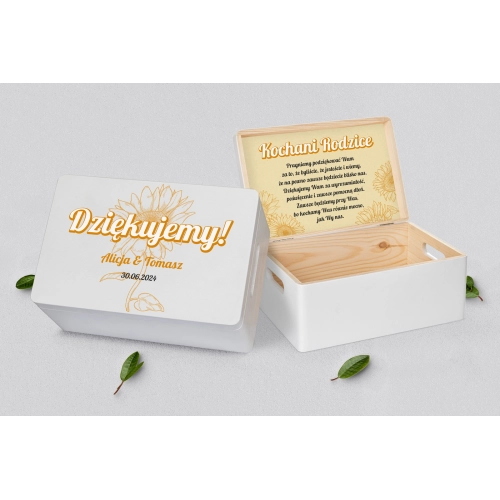 Skrzyneczka dla Rodziców - biała Sunflowers Motyw 1