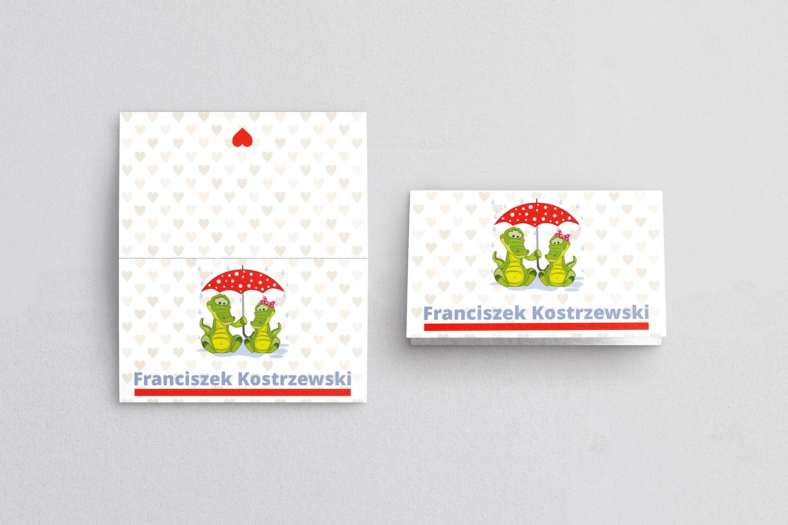 Winietki ślubne składane Uroczy Deszcz Motyw 17