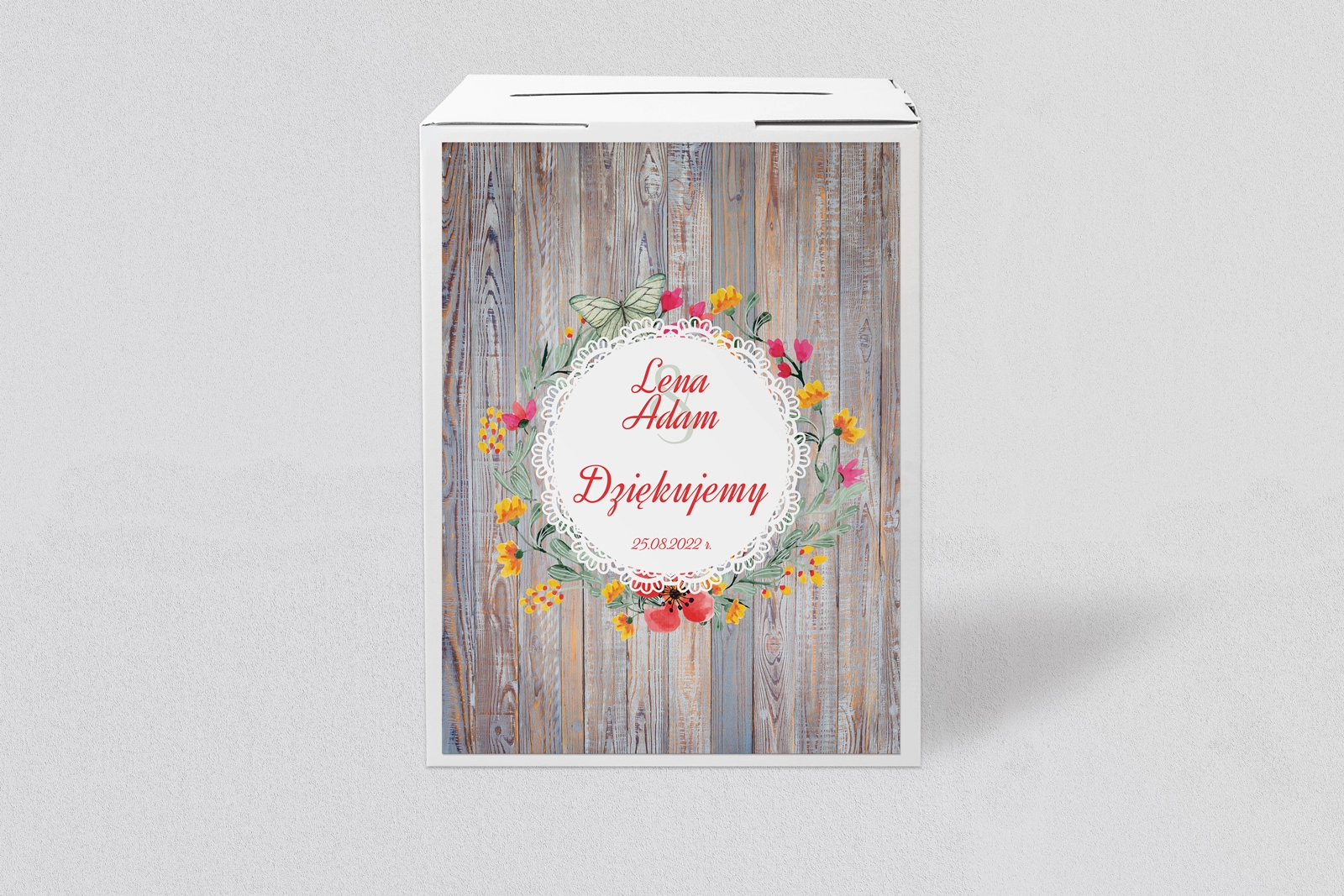 Pudełko na koperty i pieniądze Rustical Motyw 10