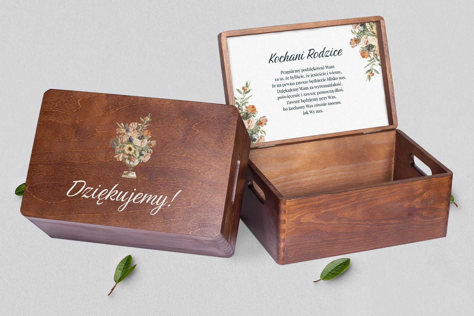 Skrzyneczka dla Rodziców - brązowa Rustic Summer Motyw 2