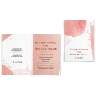 Zaproszenia ślubne Stain - Składane motyw 2