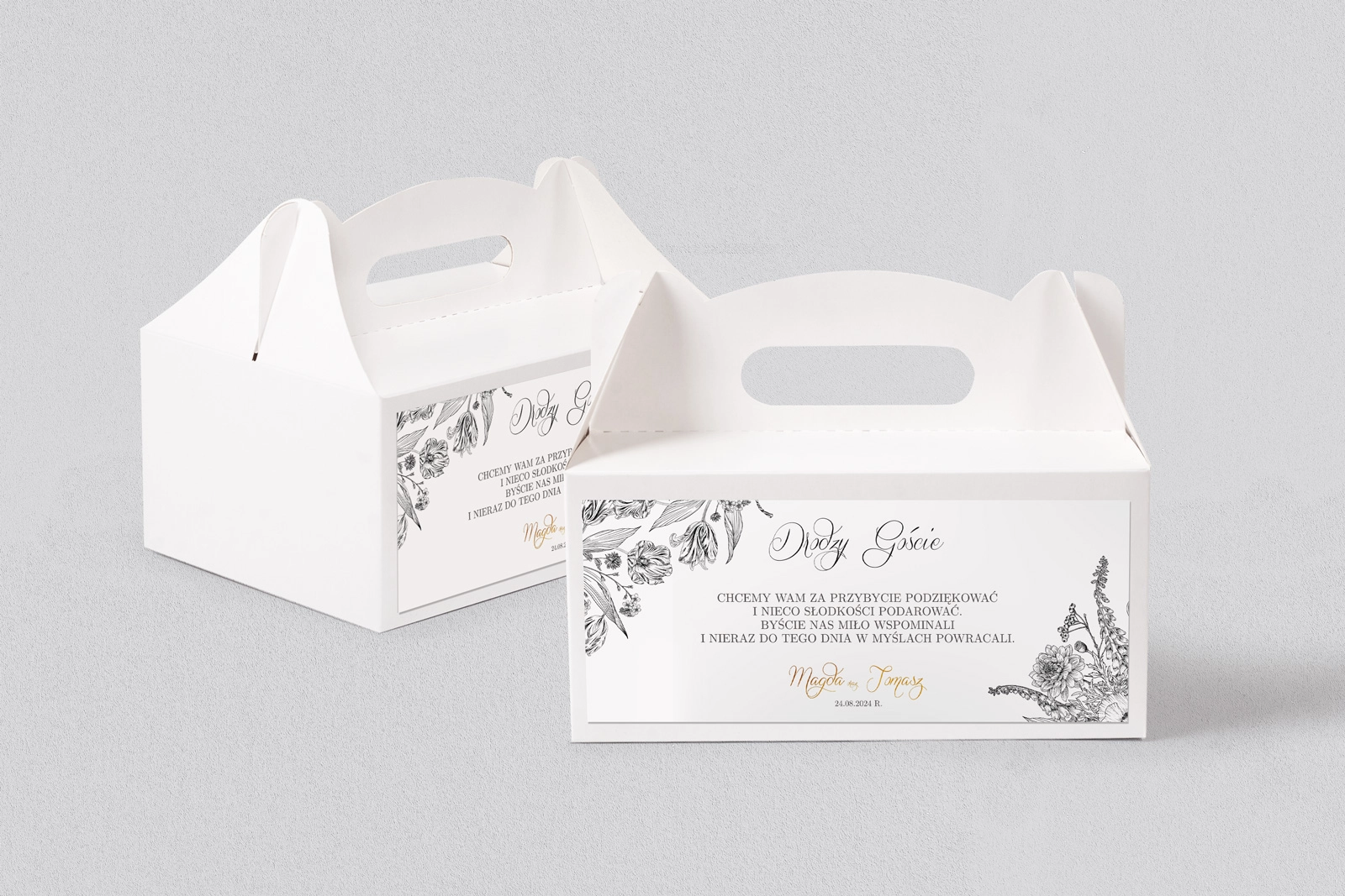 Pudełko na ciasto weselne Adore - Motyw 3