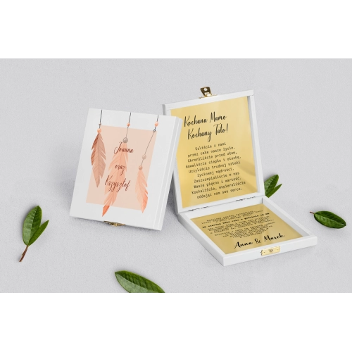 Zaproszenie dla Rodziców - białe Butterflies - Motyw 1